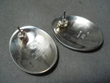 Superb Navajo Sterling Silver Storyteller Earrings Native American-Nativo Arts
