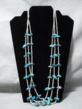 Impressive Vintage Navajo Kingman Turquoise Necklace Old Native American-Nativo Arts