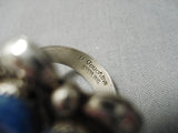 Native American Important Touchine Family Heart Of Lapis Sterling Silver Ring-Nativo Arts