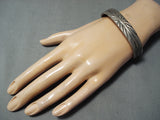 Important Vintage Navajo Sterling Silver Bracelet Native American Old-Nativo Arts