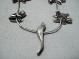 Heavy 100 Gram Vintage Native American Navajo Sterling Silver Animal Fetish Necklace Old-Nativo Arts