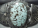 Museum Vintage Native American Navajo Early #8 Turquoise Sterling Silver Bracelet-Nativo Arts