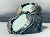 185 Gram Monster Mens Vintage Native American Navajo Turquoise Sterling Silver Bracelet-Nativo Arts