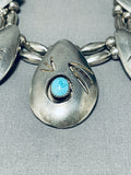 Marie Kee Vintage Native American Navajo Turquoise Sterling Silver Necklace Old-Nativo Arts