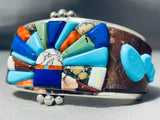 Monument Valley Native American Navajo Turquoise Sterling Silver Inlay Bracelet-Nativo Arts
