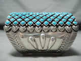 One Of The Best Ever Native American Navajo Turquoise Row Sterling Silver Bracelet-Nativo Arts