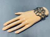 Glorious Vintage Native American Navajo Sterling Silver Huge Bracelet-Nativo Arts