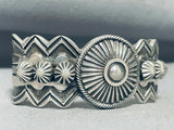 Some Of The Most Detailed Vintage Native American Navajo Sterling Silver Stamped Bracelet-Nativo Arts