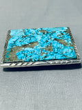 The Best Vintage Native American Navajo #8 Turquoise Inlay Sterling Silver Buckle-Nativo Arts
