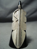Spectacular Navajo Sterling Silver Feather Ring Native American-Nativo Arts