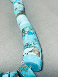 The Chunkiest Turquoise Heishi Vintage Native American Navajo Sterling Silver Necklace Old-Nativo Arts