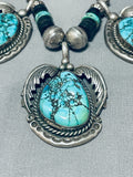 Unique Vintage Native American Navajo Turquoise Heishi Sterling Silver Necklace-Nativo Arts