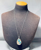 Important Vintage Native American Zuni Sleeping Beauty Turquoise Sterling Silver Necklace-Nativo Arts