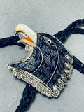Fascinating Vintage Native American Zuni Sterling Silver Bolo-Nativo Arts