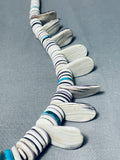 Native American One Of The Most Unique Santo Domingo Turquoise Shell Sterling Silver Necklace-Nativo Arts