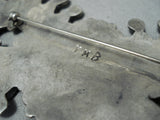 Most Unique Vintage Native American Navajo Victor Moses Begay Turquoise Sterling Silver Pin-Nativo Arts