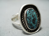 Beautiful Vintage Native American Navajo Matching Turquoise Ring Earrings Set-Nativo Arts