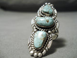 One Of The Best Vintage Native American Navajo Dry Creek Turquoise Sterling Silver Ring-Nativo Arts