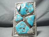One Of The Biggest Ever Vintage Native American Navajo Turquoise Sterling Silver Ktoh Bracelet-Nativo Arts