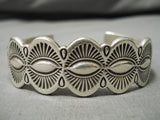 Amazing Vintage Native American Navajo Nez Sunbursting Sterling Silver Bracelet Cuff-Nativo Arts