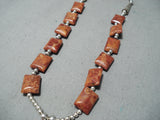 Noteworthy Navajo Apple Coral Sterling Silver Eagle Necklace Native American-Nativo Arts