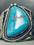 One Of The Best Vintage Native American Navajo Morenci Turquoise Sterling Silver Bracelet Old-Nativo Arts