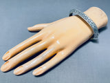 One Of The Most Detailed Vintage Native American Navajo Sterling Silver Bracelet-Nativo Arts
