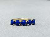 14 Gold Vintage Native American Navajo Domed Lapis Rare Ring-Nativo Arts
