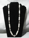 Museum Vintage Navajo Tube Sterling Silver Native American Necklace Old-Nativo Arts