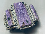The Best Vintage Native American Navajo Charoite Sterlig Silver Bracelet-Nativo Arts