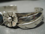 Opulent Vintage Native American Navajo Red Mountain Turquoise Sterling Silver Bracelet Old-Nativo Arts