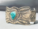 Very Important Vintage Native American Navajo Ingot Silver William Goodluck Turquoise Bracelet-Nativo Arts