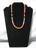 Incredible Singer Navajo Coral Sterling Silver Necklace Native American-Nativo Arts