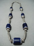 Native American Unique Purple Bead Vintage Sterling Silver Necklace-Nativo Arts