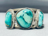 Very Rare Aquastone Vintage Native American Navajo Sterling Silver Bracelet Cuff-Nativo Arts