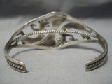 One Of The Best Vintage Native American Navajo Kokopelli #8 Turquoise Sterling Silver Bracelet-Nativo Arts
