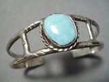 Wonderful Vintage Native American Navajo Turquoise Sterling Silver Bracelet Old-Nativo Arts