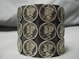 Colossal Wide Sterling Silver Coin Bracelet- Big!!-Nativo Arts