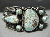 One Of The Best Vintage Native American Navajo #8 Turquoise Sterling Silver Bracelet-Nativo Arts