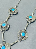 Fascinating Vintage Native American Navajo 5 Sleeping Beauty Turquoise Sterling Silver Necklace-Nativo Arts