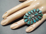 Amazing Navajo Royston Turquoise Cluster Sterling Silver Ring Native American-Nativo Arts
