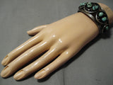 Opulent Vintage Native American Navajo Sectioned Cerrillos Turquoise Sterling Silver Bracelet-Nativo Arts