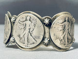 Tremendous San Felipe Signed Sterling Silver Coins Bracelet-Nativo Arts