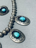 Willy Carviso Vintage Native American Navajo Turquoise Sterling Silver Necklace Old-Nativo Arts
