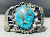 Museum Vintage Native American Navajo Rare Deposit Kingman Turquoise Sterling Silver Bracelet-Nativo Arts