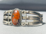 Early 1900's Vintage Native American Navajo Petrified Wood Sterling Silver Bracelet Old-Nativo Arts