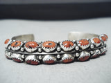 Remarkable Signed Native American Navajo Corals Sterling Silver Bracelet-Nativo Arts