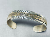 Fascinating Vintage Native American Navajo Sterling Silver And 14k Gold Bracelet-Nativo Arts