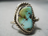 Intense Vintage Native American Navajo Royston Turquoise Sterling Silver Ring Old-Nativo Arts