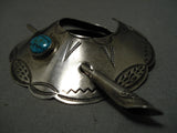 Superior Vintage Native American Navajo Royston Turquoise Sterling Silver Hair Barrette Clip-Nativo Arts